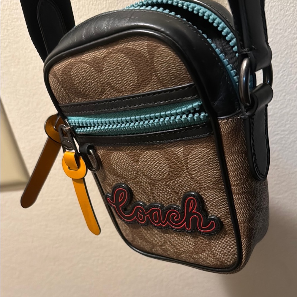 Coach Brown and Black Mini Crossbody Bag